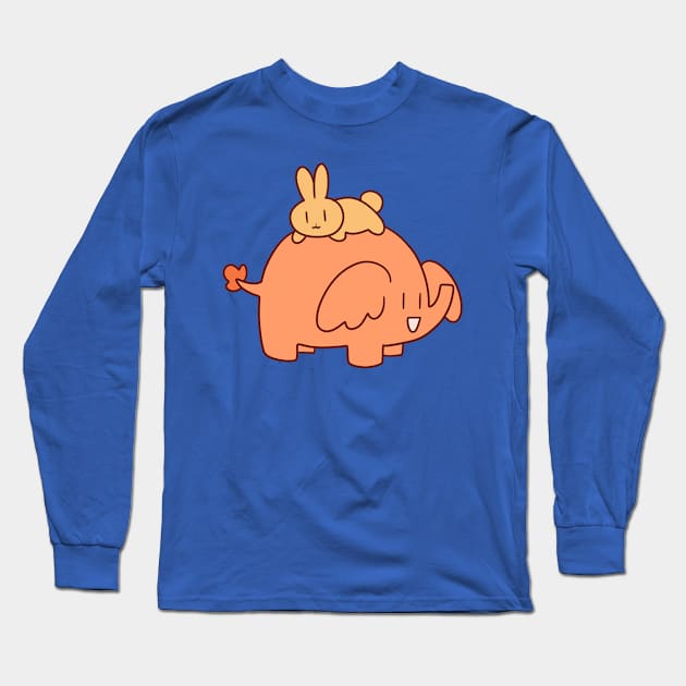 Bunny and Elephant Long Sleeve T-Shirt by saradaboru